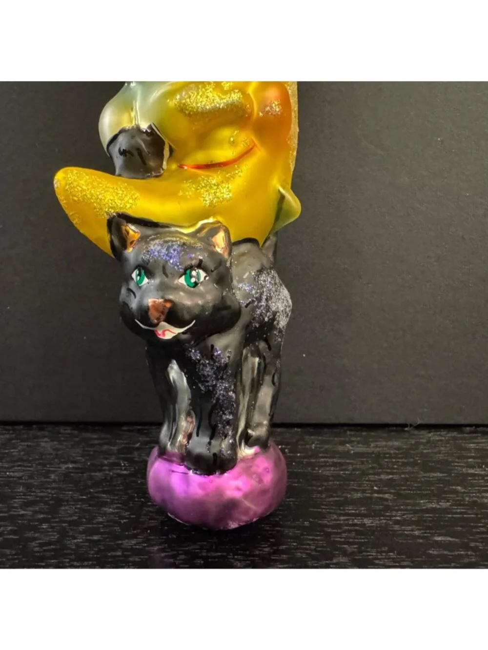 Radko Witchy Woman Halloween Ornament Glass Witch Cat Moon Pumpkin 7